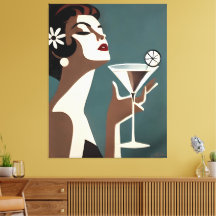 Arte Moderno de Mitad de Siglo La DIva del Martini