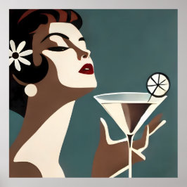 Arte Moderno de Mitad de Siglo La DIva del Martini