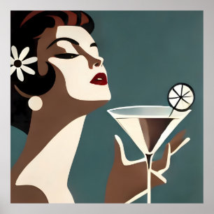 Arte Moderno de Mitad de Siglo La DIva del Martini