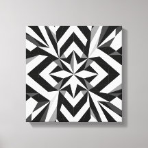 Arte moderno de pared geométrica en blanco y negro
