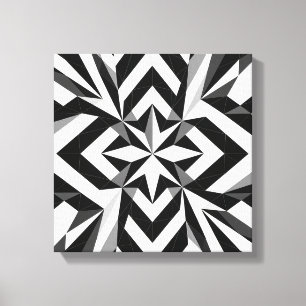 Arte moderno de pared geométrica en blanco y negro