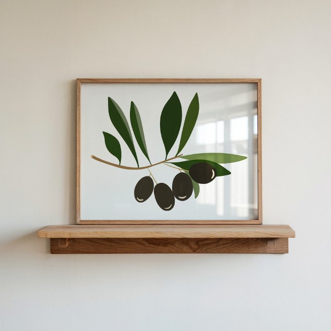 Arte moderno de rama de olivo pintado a mano con g (Subido por el creador)
