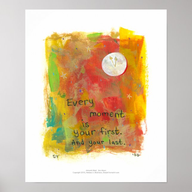 Arte moderno de Zen Moon - vivir en el momento (Frente)