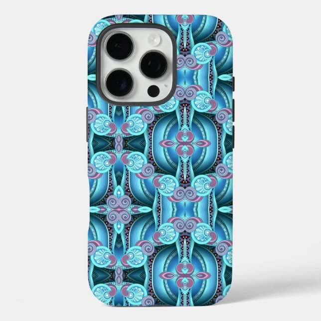 Arte moderno en azul carcasa para iPhone / iPad (Reverso )