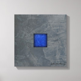 Arte moderno en lienzo gris pizarra — Azul cobalto