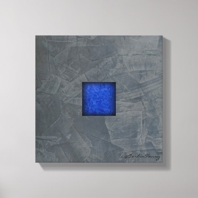 Arte moderno en lienzo gris pizarra — Azul oscuro (Anverso)
