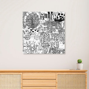 Arte moderno en negro y blanco de animales salvaje