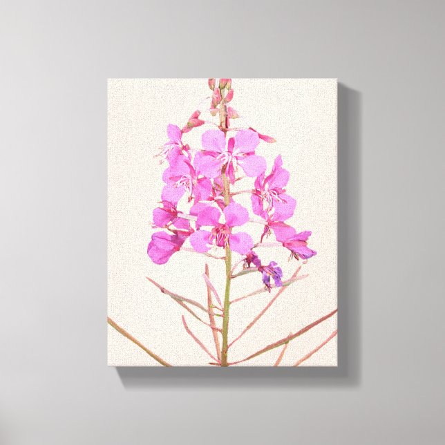 Arte moderno floral boho flores silvestres rosadas (Anverso)