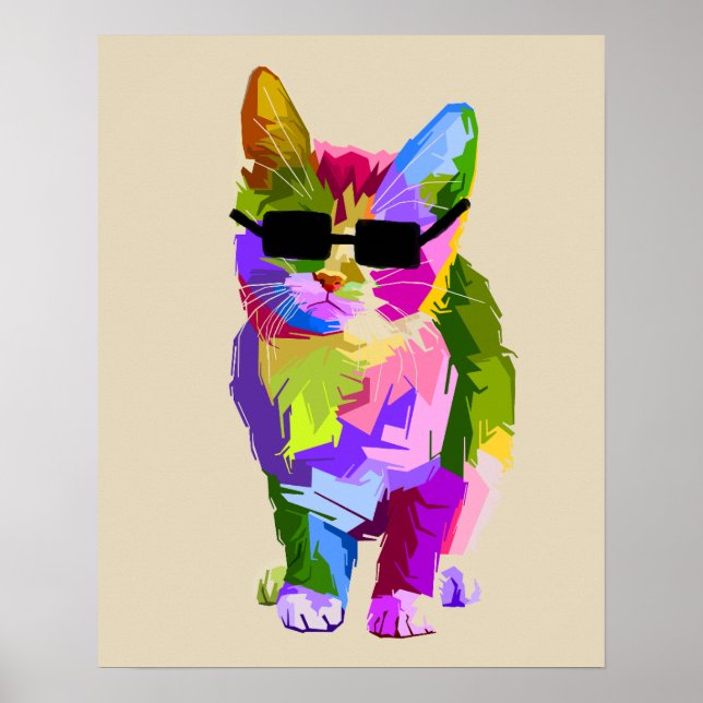 Arte moderno genial arte pop kitty cat (Frente)