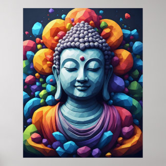 Arte moderno geométrico multicolor - Gautam Buddha