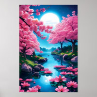 Arte moderno japonés de florecimiento de cerezos e