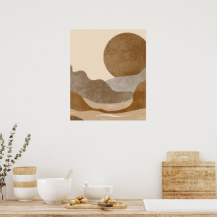Arte moderno paisaje montañoso estética boho