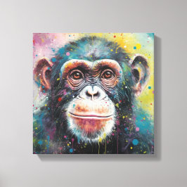 Arte moderno y colorido de chimpancé