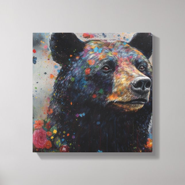 Arte moderno y colorido del oso negro (Anverso)