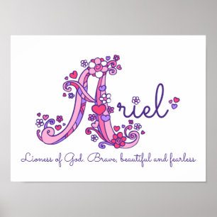 Arte monográfico Ariel chicas nombre poster