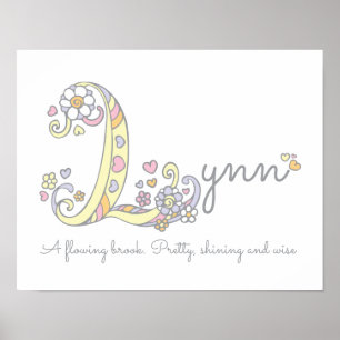 Arte monograma Lynn chicas nombre significa poster