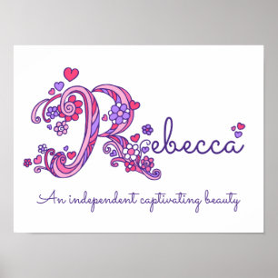Arte monograma Rebecca chicas nombre poster