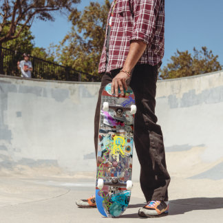 Arte Montaje Patineta Vida Urbana Industrial