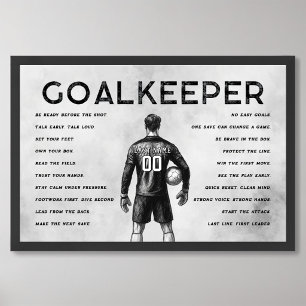 Arte Motivacional de Fútbol para Portero Gris Rega