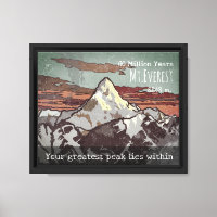 Arte Motivacional de la Cima del Everest Vintage