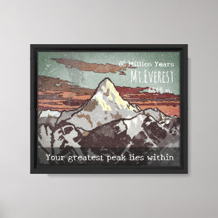 Arte Motivacional de la Cima del Everest Vintage
