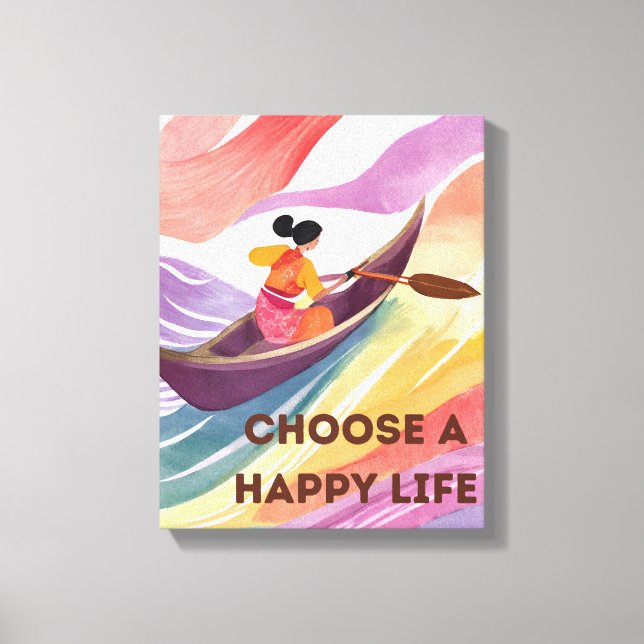 Arte Motivacional de Pared - Elige una Vida Feliz (Anverso)