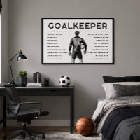 Arte motivacional de portero de fútbol en blanco