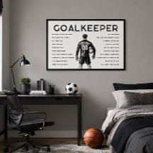 Arte motivacional de portero de fútbol en blanco