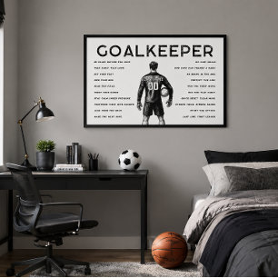 Arte motivacional de portero de fútbol en blanco