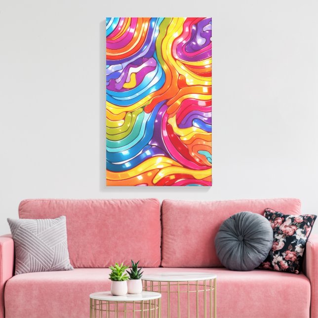 Arte mural abstracto de color de flujo cromático (Insitu (Sala de estar))