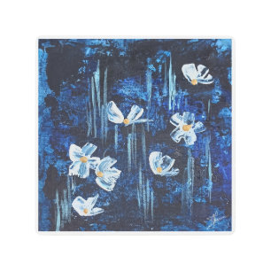 arte mural abstracto metalizado marino azul marino