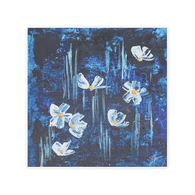 arte mural abstracto metalizado marino azul marino (Anverso)