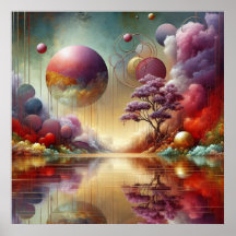 Arte mural, abstracto, moderno, Poster