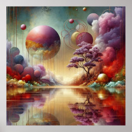 Arte mural, abstracto, moderno, Poster