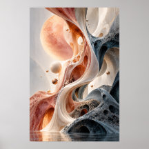 Arte mural abstracto surrealista de flujo celestia