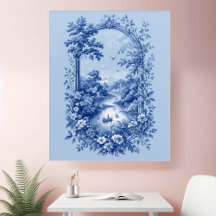 Arte mural acrílico de paisaje Toile francés vinta