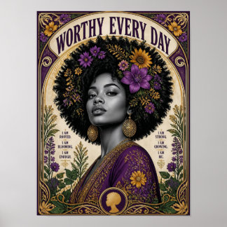 Arte mural afrocentrico de afirmación diaria digna