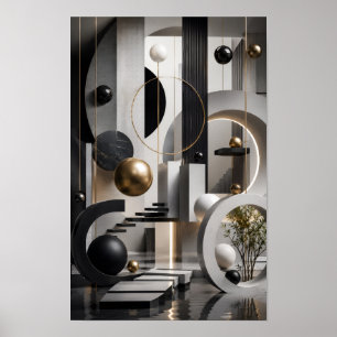 Arte mural arquitectónico 3D moderno