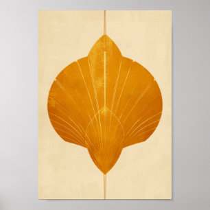 Arte mural Art Déco ráfaga de sol en oro mostaza