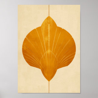 Arte mural Art Déco ráfaga de sol en oro mostaza