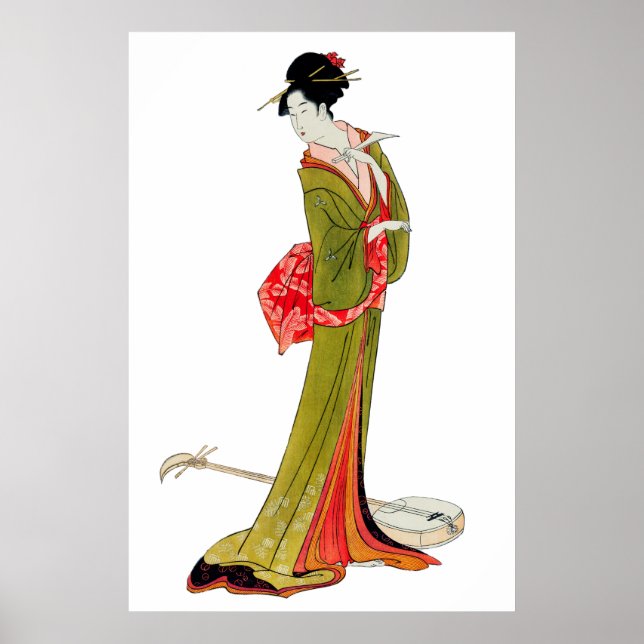 Arte mural asiático japonés Geisha (Frente)