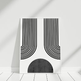 Arte mural bohemio negro y blanco abstracto