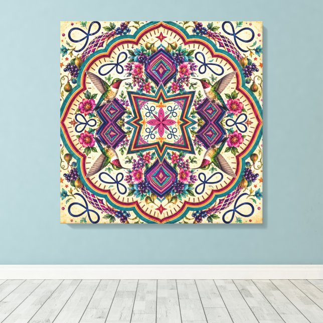 Arte mural boho folk (Insitu (piso de madera))