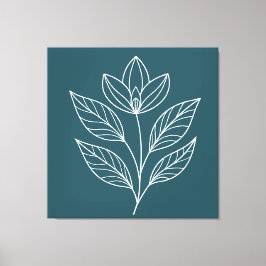 Arte mural botánico minimalista