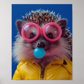 Arte mural caprichoso y adorable erizo chicle Be K