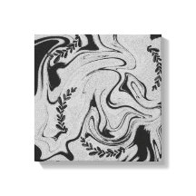 Arte mural de acrílico negro y blanco "Botanic Bal