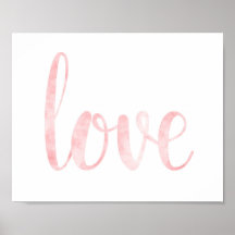 Arte mural de acuarela rosa, amor