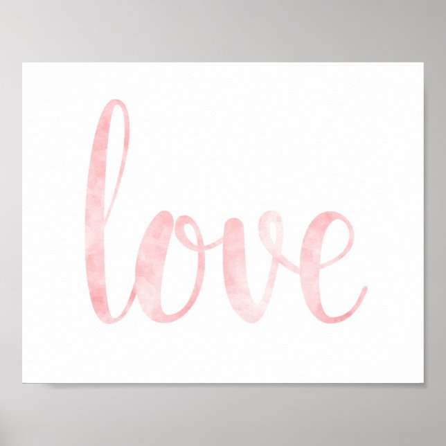 Arte mural de acuarela rosa, amor (Frente)