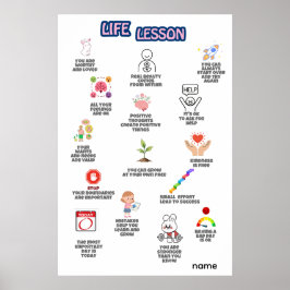Arte mural de afirmaciones de lecciones de vida