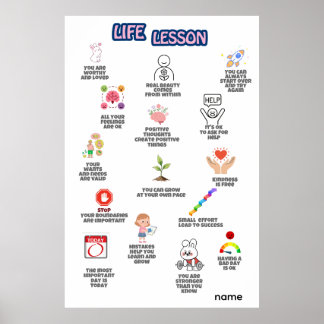 Arte mural de afirmaciones de lecciones de vida